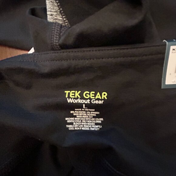 NWT Tek Gear Women's High Rise Athletic Legging Size Large Black White - Picture 13 of 16